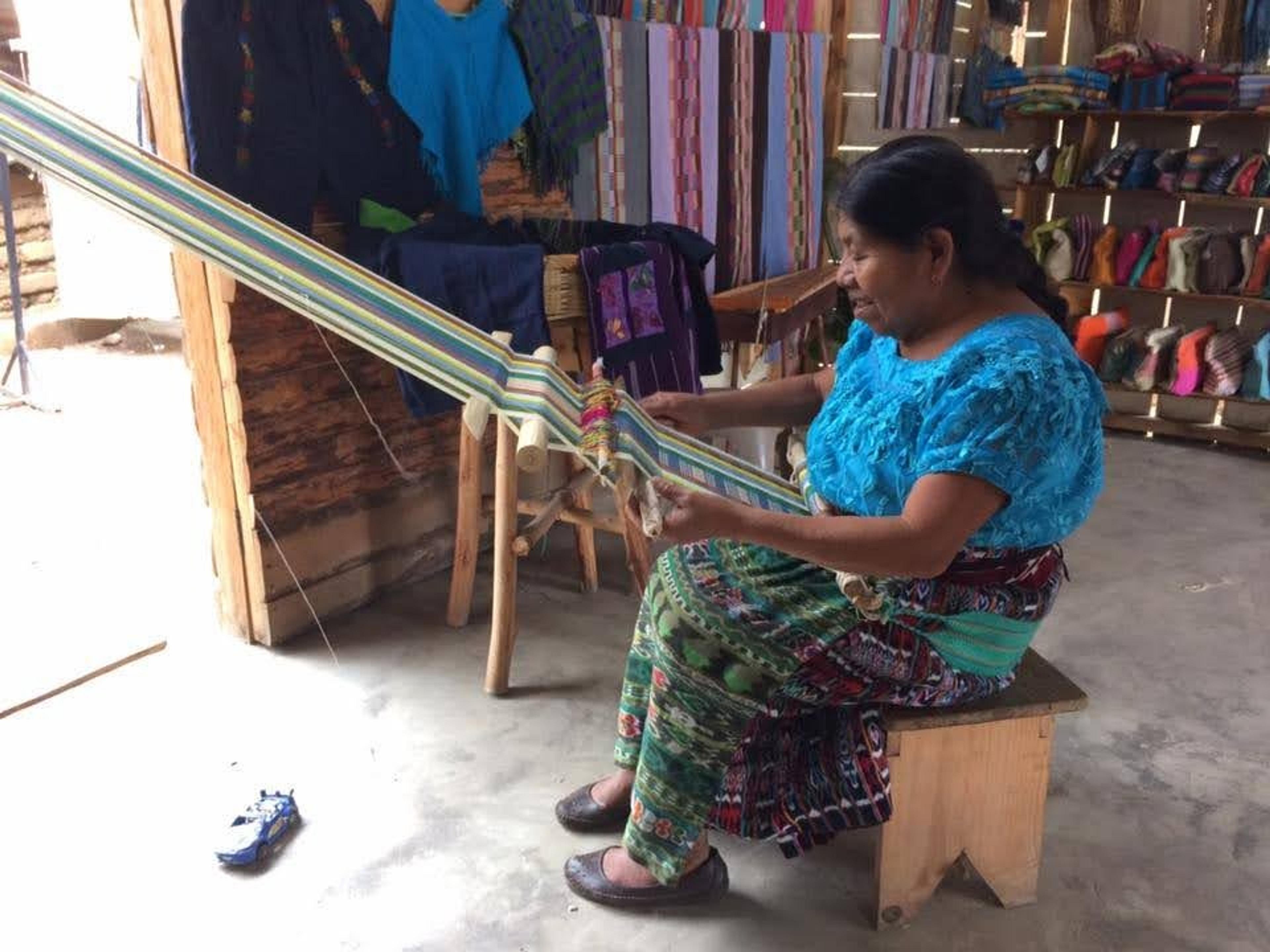 Woman weaving in Guatemala