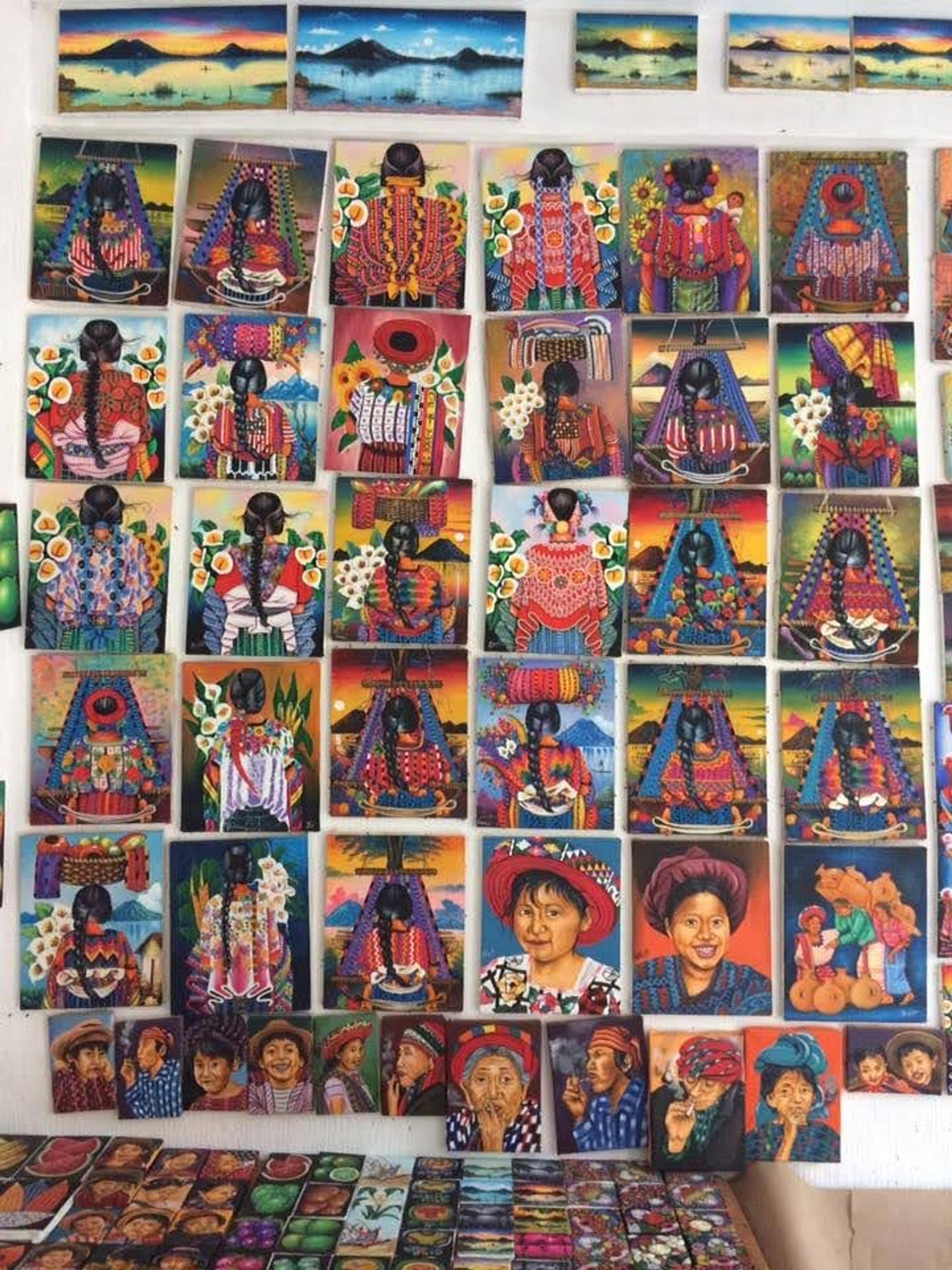 Several pieces of Mayan art depicting Maya people